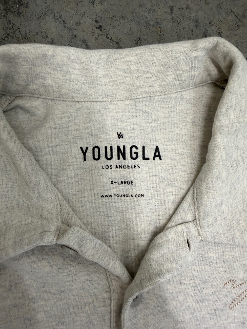 YoungLA Light Heather Gray Polo XL